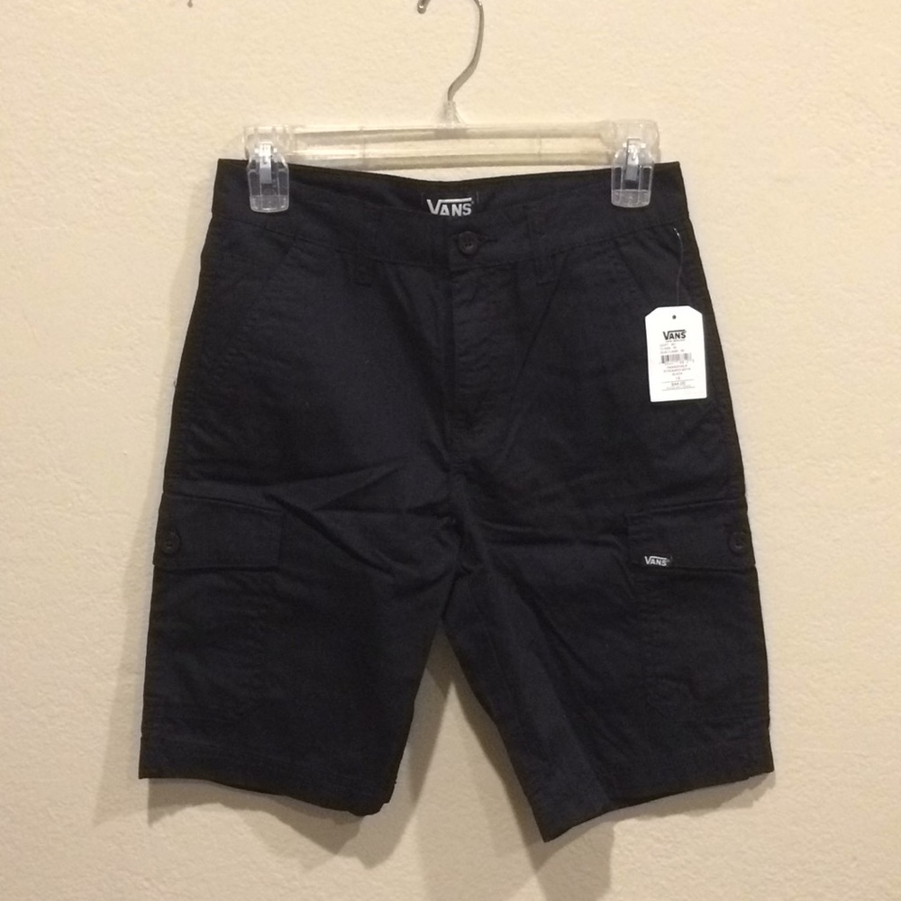 Kids Black Vans Cargo Shorts